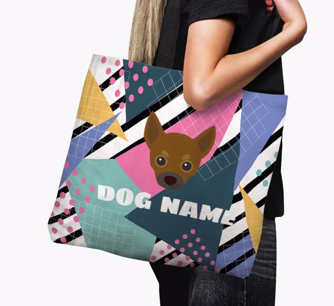 Retro Pattern: Personalized {breedFullName} Canvas Bag